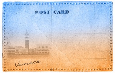 İki renkli postcsrd Venedik Manzaralı