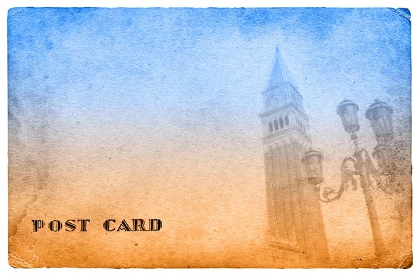 Twee kleuren briefkaart met uitzicht op Venetië — Stockfoto