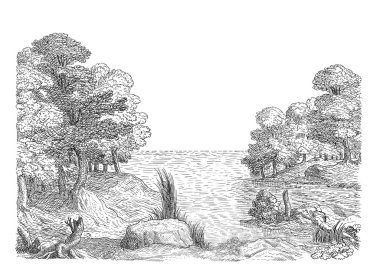 Eski köy illustrayion