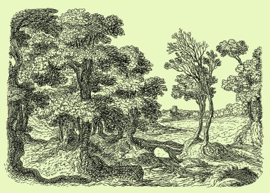Eski köy illustrayion
