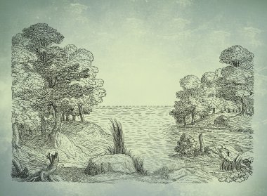 Eski köy illustrayion