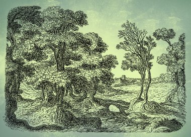 Eski köy illustrayion