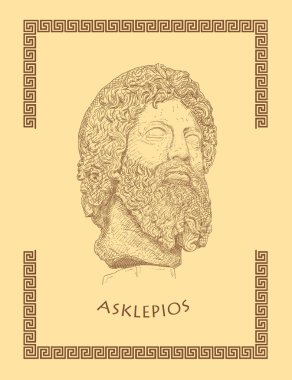 Old greek philosopher Asclepios clipart