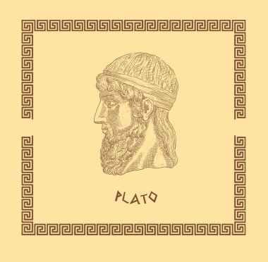 Old greek philosopher Plato clipart