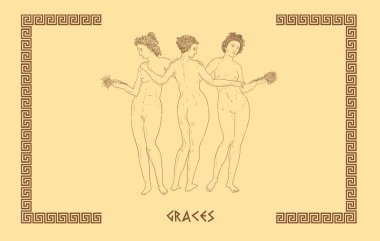 Üç Graces sanat illüstrasyon