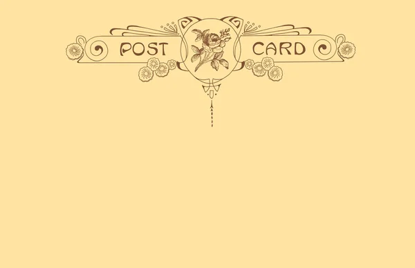 Pocztówka retro na żółtym tle — Zdjęcie stockowe