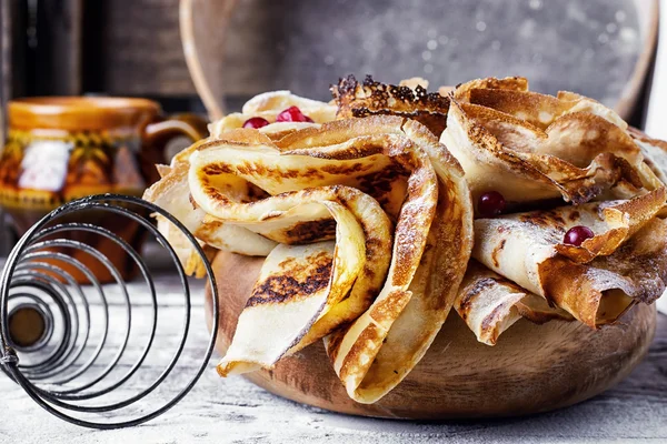 Läckra hemlagade pannkakor — Stockfoto