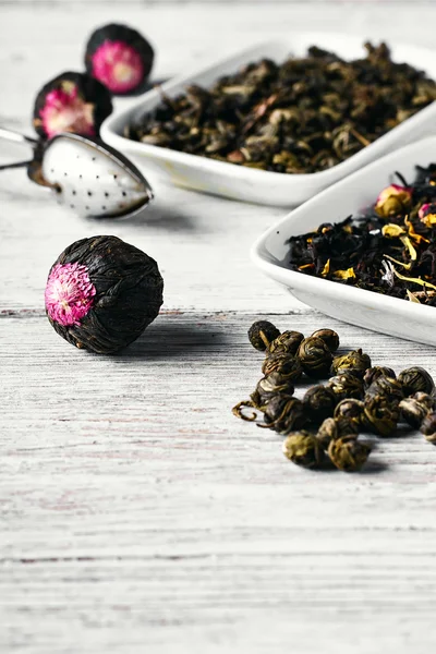 Variedades de hojas de té —  Fotos de Stock