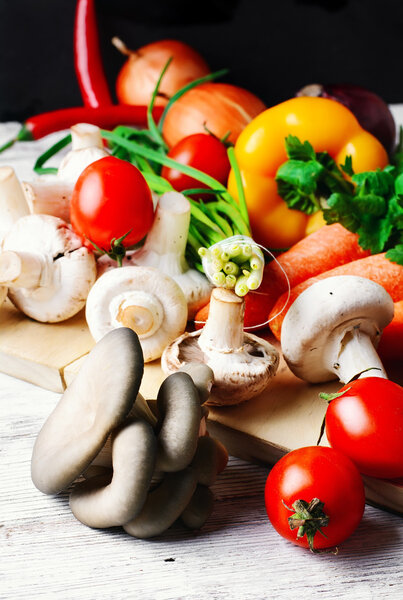 Harvest fresh mushrooms