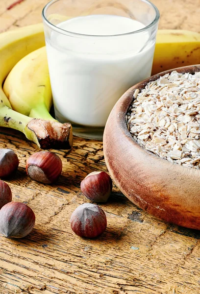 Plato de copos de avena — Foto de Stock