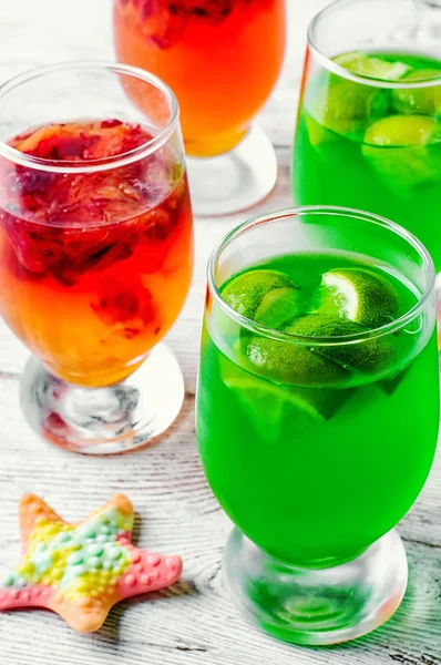 Jelly drinkiem z kiwi i pomarańczy — Zdjęcie stockowe