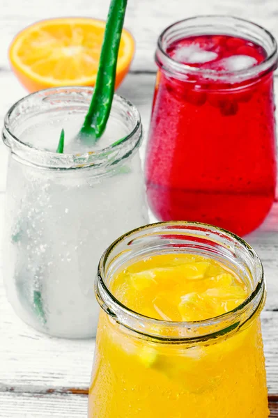 Juice from fruits and aloe — Stock Photo, Image