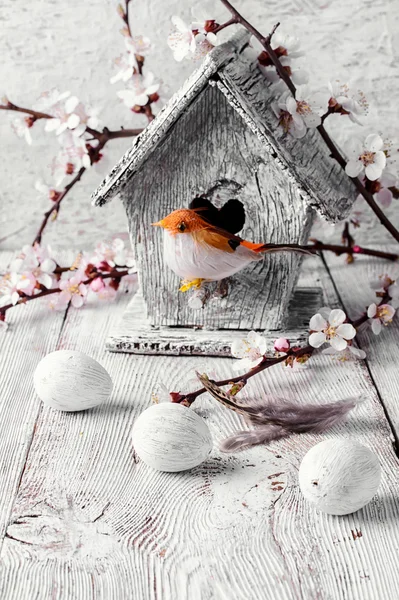 Bird and birdhouse — Stock Photo, Image