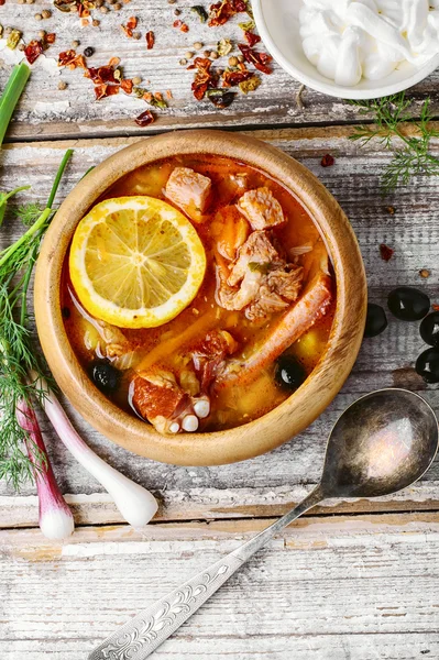 Ulusal Ukrayna çorba Solyanka