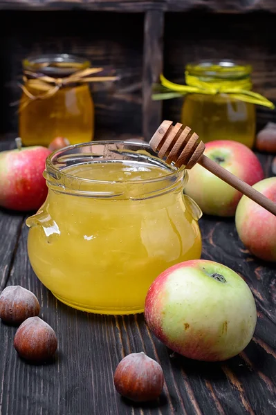 Manzanas y miel — Foto de Stock