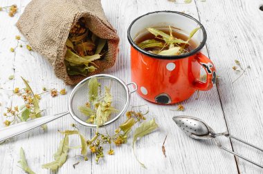 Tea with dry Linden clipart