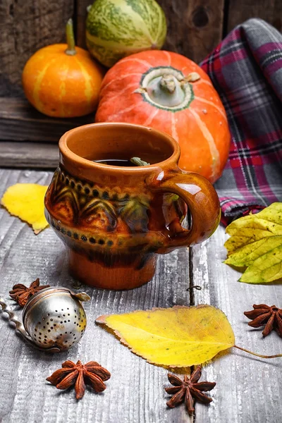 Natura morta autunno tea party — Foto Stock