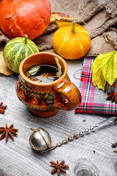 Natura morta autunno tea party — Foto Stock