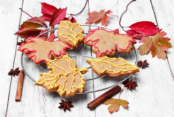 Symbolické podzimní soubory cookie — Stock fotografie