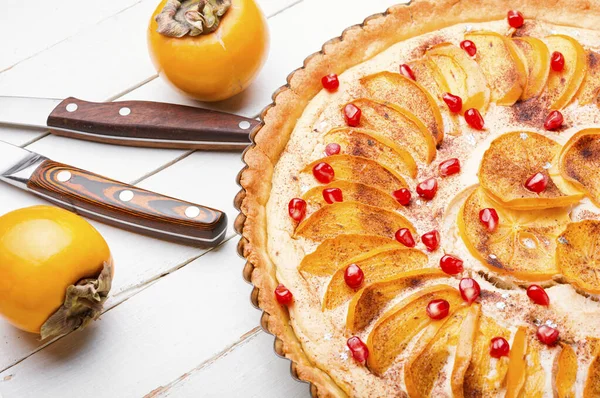 Gâteau Italien Tarte Kaki Délicieux Dessert Noël — Photo