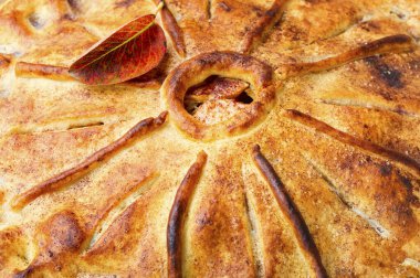 Lezzetli ev yapımı elmalı turta. Elmalı turta. Yemek arkaplanı.