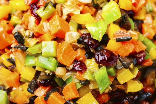 Pyszne Warzywa Saute Lub Gulasz Warzywa Duszone Płycie Tło Żywności — Zdjęcie stockowe