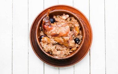 Tavşanlı pilav. Tavşanlı risotto..