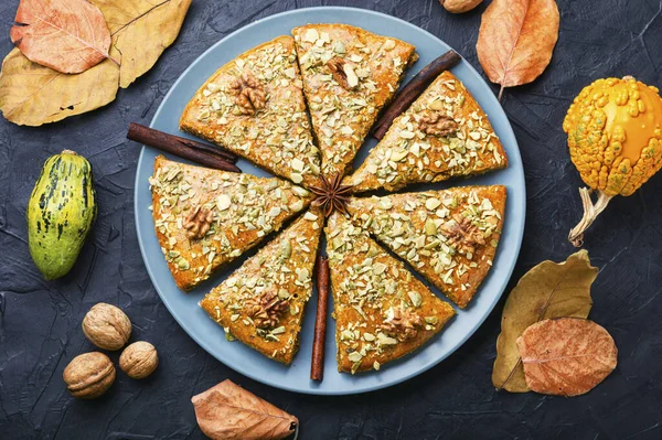 Pães Abóbora Tradicionais Torta Outono Scones Com Abóbora — Fotografia de Stock