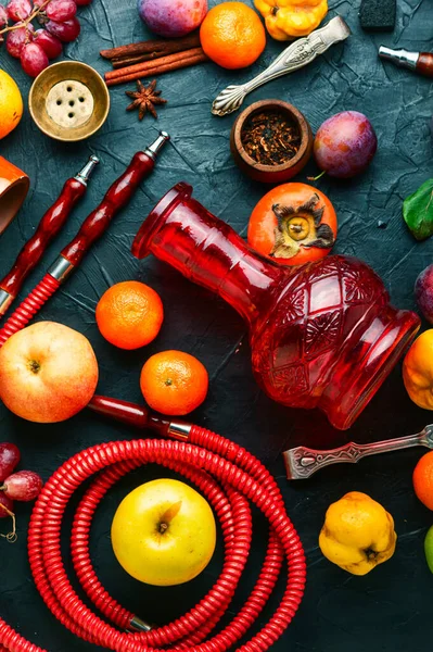 Arabic Smoking Hookah Apple Pomegranate Citrus Grape Aroma Modern Hookah — Stock Photo, Image