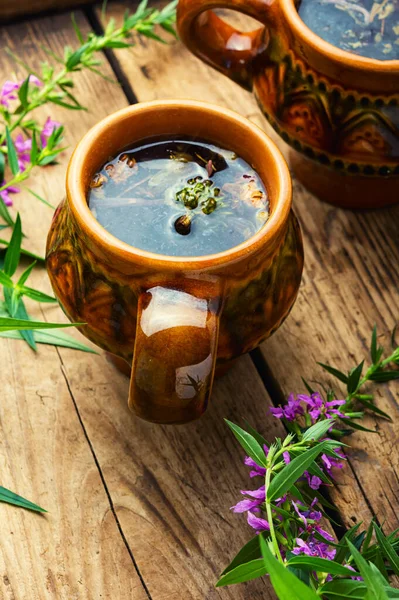 Cup Herbal Tea Table Ivan Tea Fireweed Herbal Medicine Rosebay — Stock Photo, Image