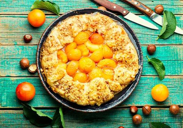 Zelfgemaakte Kersentaart Herfstkoekje Met Fruit Zomerfruitcake — Stockfoto