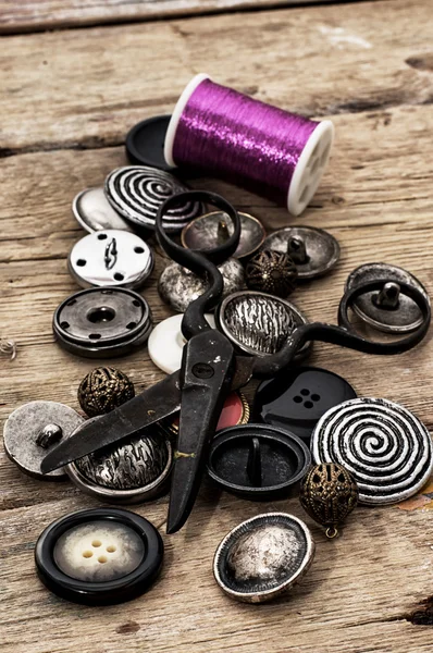 Buttons and zipper — Stock Photo, Image