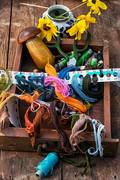 Sewing yarn for knitting — Stock Photo, Image