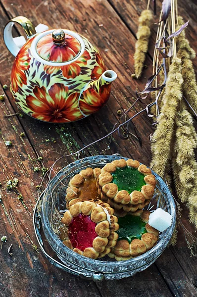 Ceremonia del té y dulces — Foto de Stock