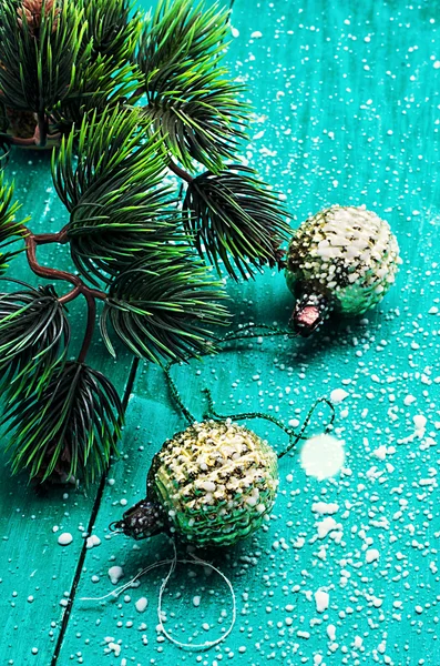 Spruce and Christmas decoration — Stock Photo, Image