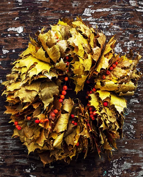 Dry autumn wreath — Stock Photo, Image