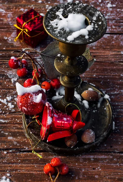 Rote Weihnachtsdekoration — Stockfoto