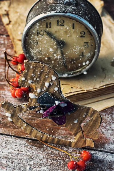 Beeldje decoratie speelgoed Kerstmis paard — Stockfoto