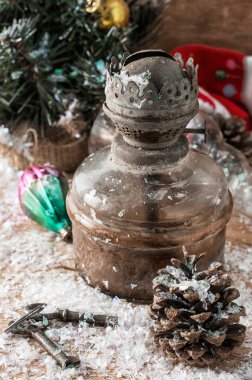 Vintage eski moda Noel kartı