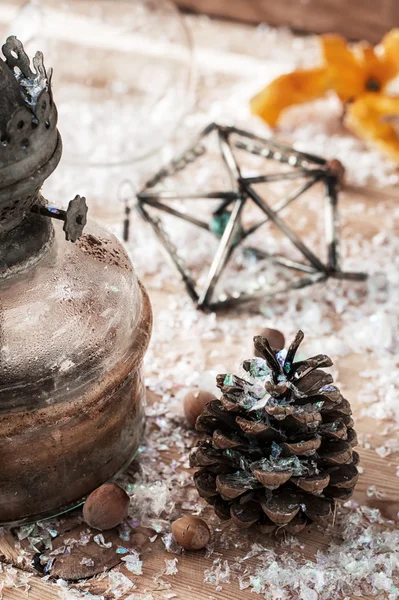 Vintage ouderwetse kerstkaart — Stockfoto