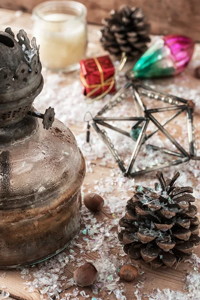 Vintage old fashioned cartão de Natal — Fotografia de Stock