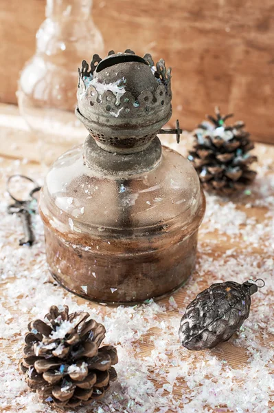 Christmas toys,pine cones — Stock Photo, Image