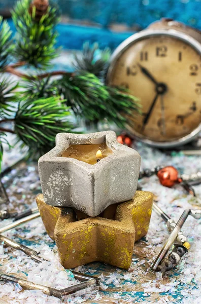 Horloge de Noël à l'ancienne — Photo