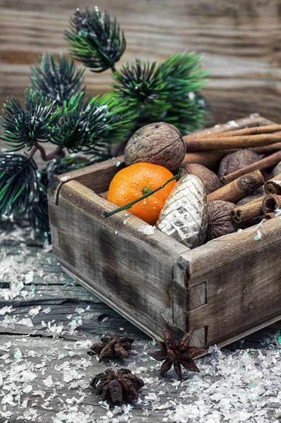 Caixa de guloseimas para a mesa de Natal — Fotografia de Stock