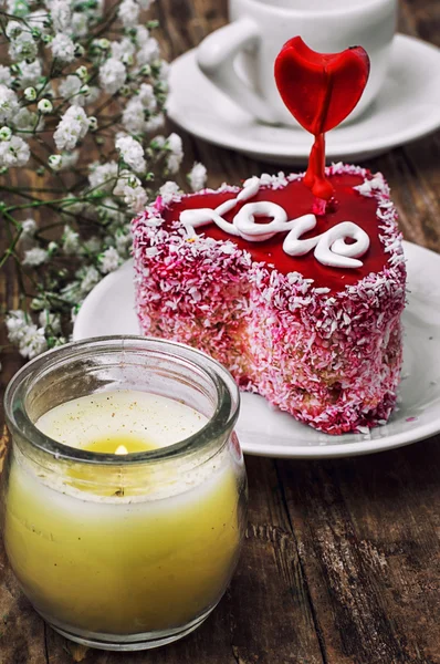 Dessert for the holiday Valentine's day — Stock Photo, Image