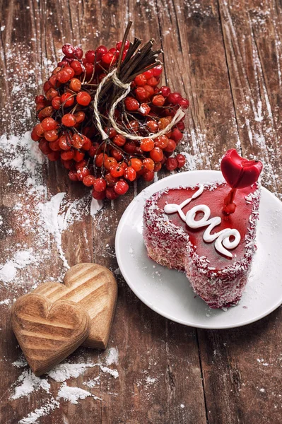 Dessert for the holiday Valentine's day — Stock Photo, Image