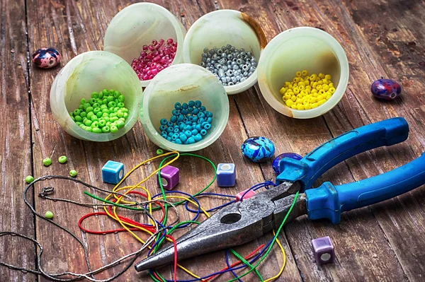 Crafts with beads — Stock Photo, Image
