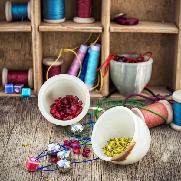 Set for needlework beaded — Stock Photo, Image