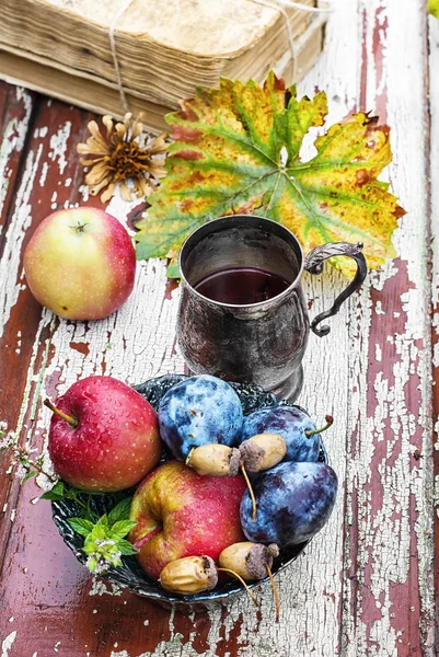 Cup of tea in the autumn style — Stock Photo, Image