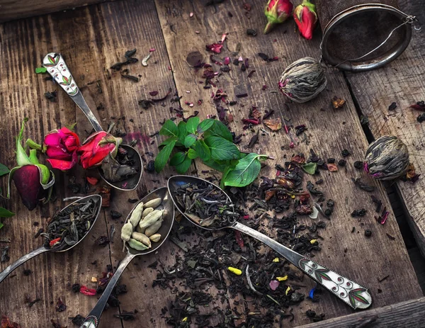 Una variedad de tipos de té — Foto de Stock